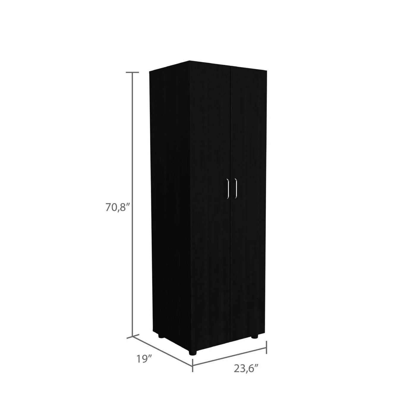 Armoire Organiser, Two Shelves, Rod, Double Door Cabinet Armoire by Unique Piece Furniture