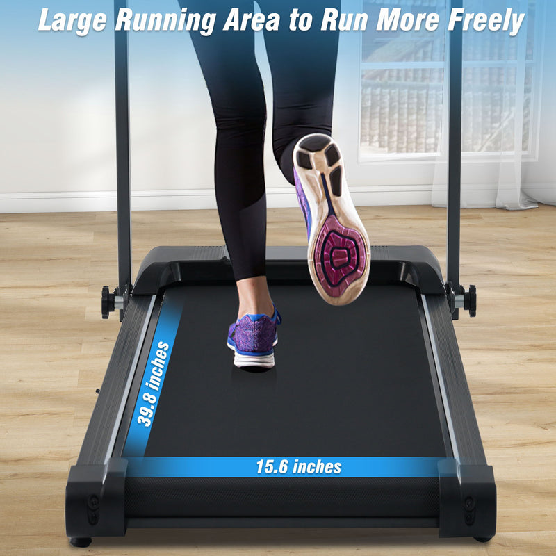 Folding Walking Pad Treadmill For Home With Incline 0.5 7.5Mph - Black by HouseOfZazla