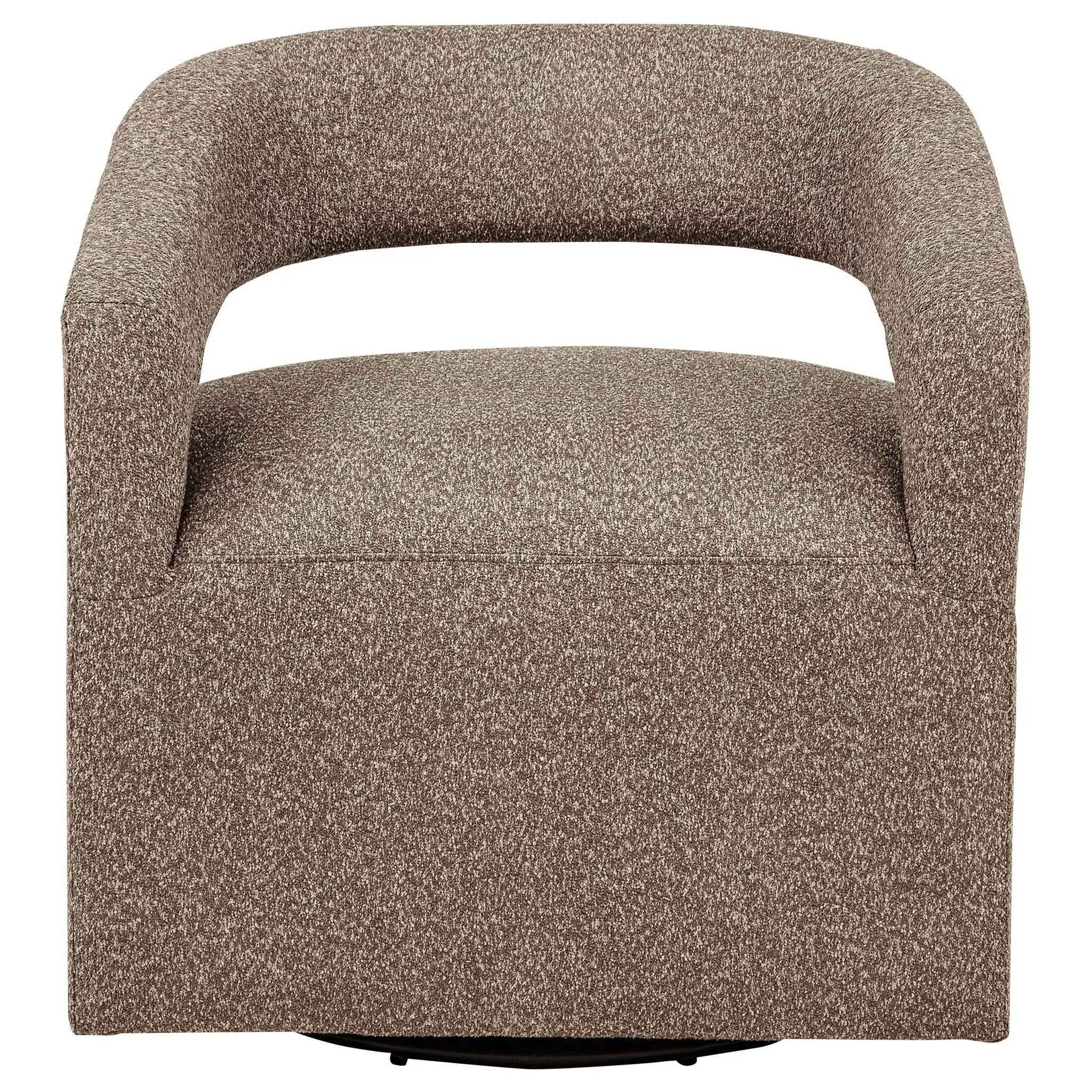 Westhill Boucle Upholstered Swivel Accent Chair Rocky Road by Unique Piece Furniture