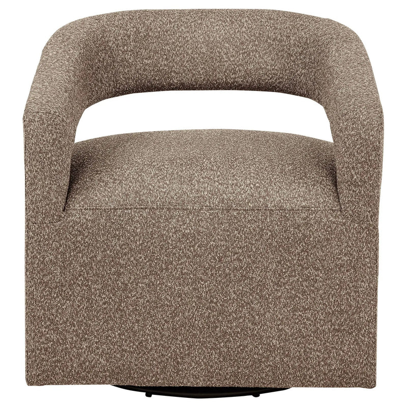 Westhill Boucle Upholstered Swivel Accent Chair Rocky Road by Unique Piece Furniture
