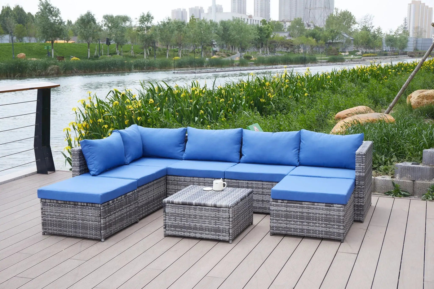 Patio Sofa With Cushions by HouseOfZazla