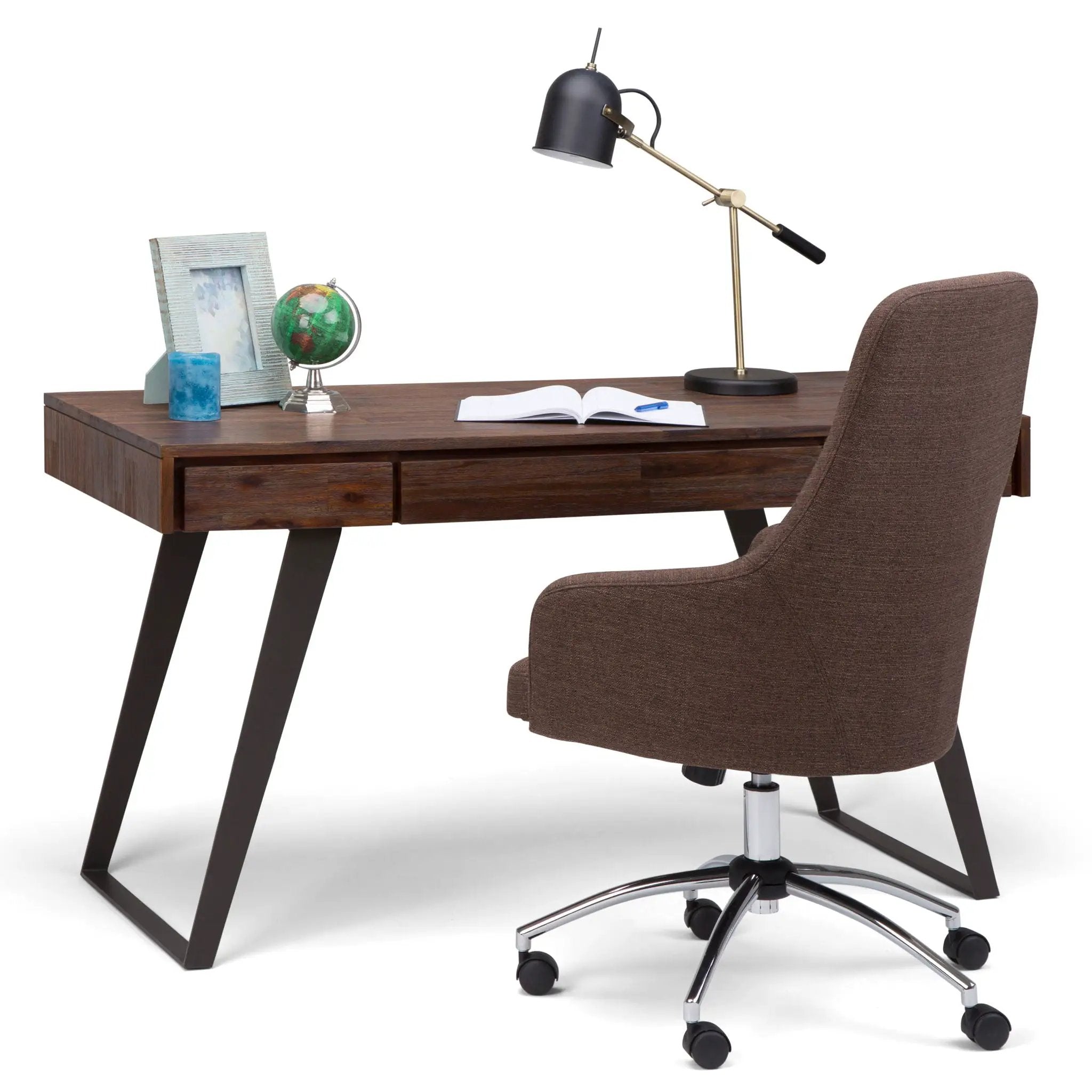 Lowry - Desk - Distressed Charcoal Brown by HouseOfZazla