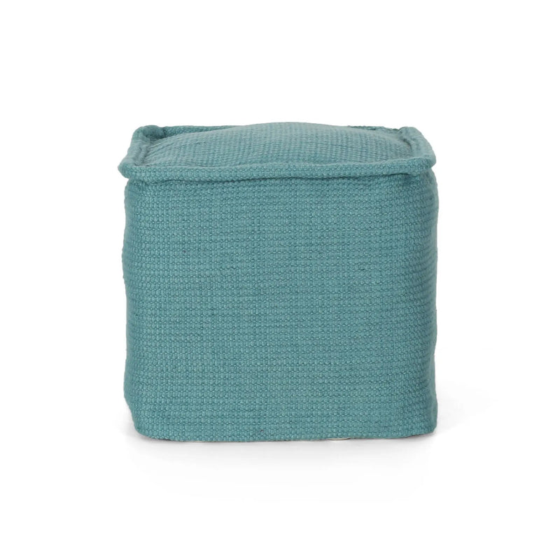 Hansolo - Yarn Square Pouf Ottoman Or Floor Cushion - Teal by Unique Piece Furniture
