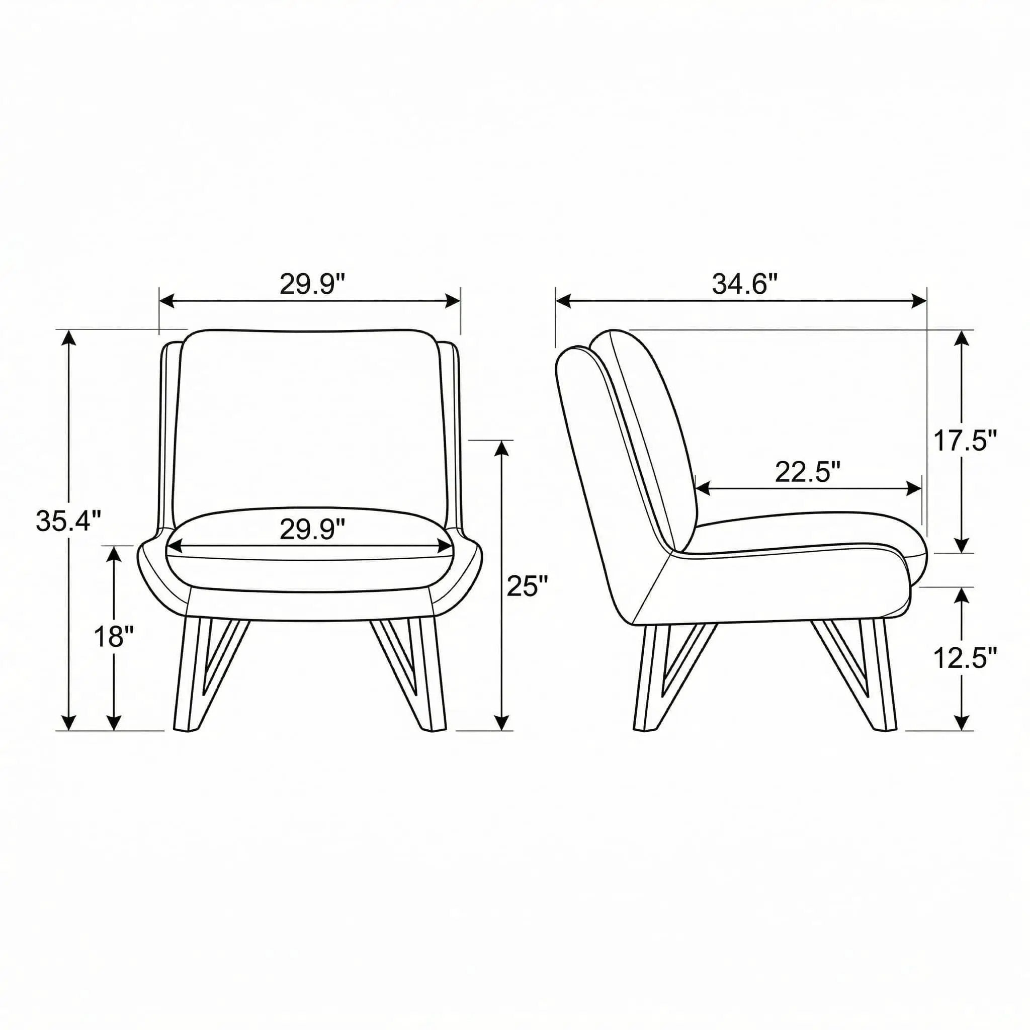 Armless Accent Chair - Dark Navy