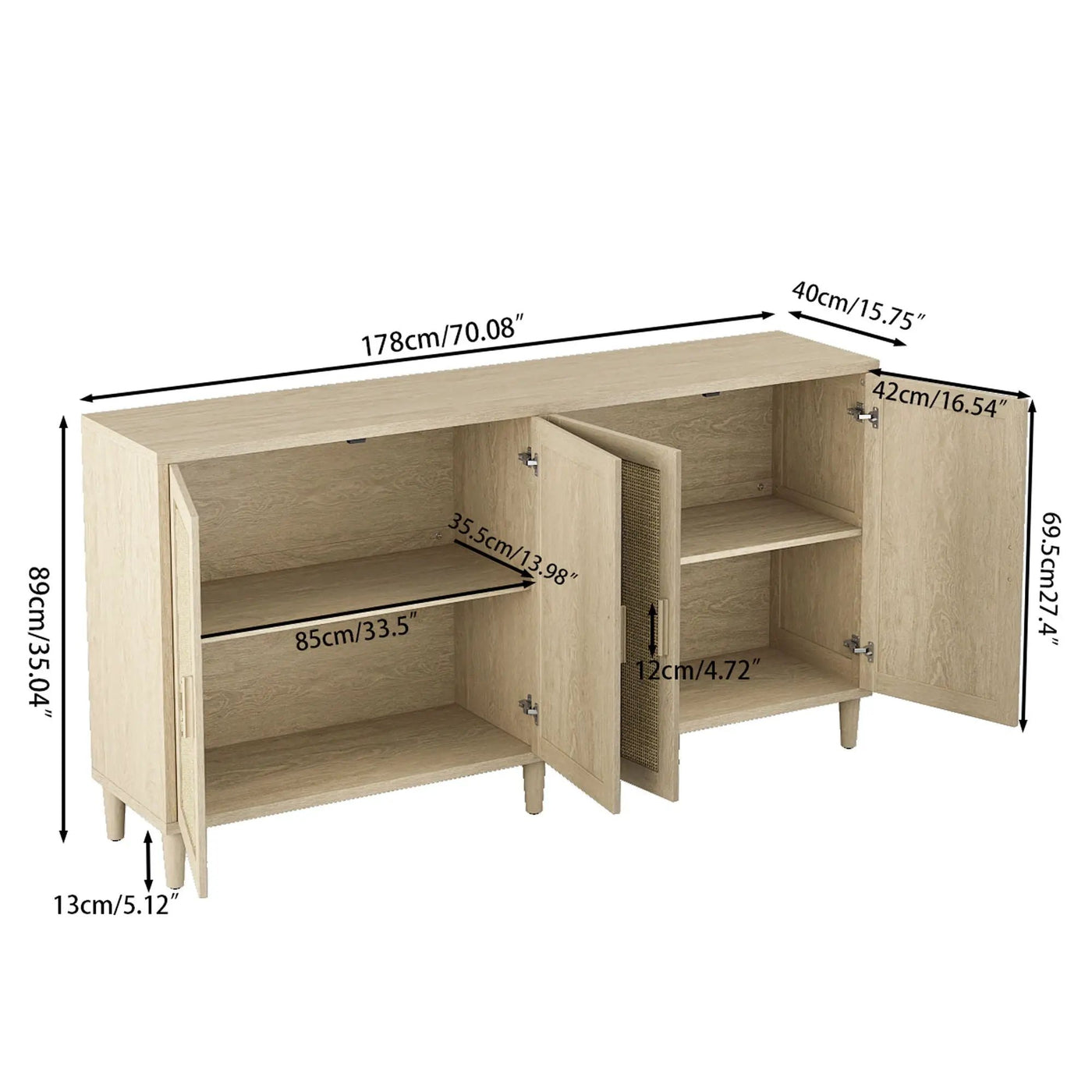Buffet Cabinet With Adjustable Shelves For Kitchen by Unique Piece Furniture