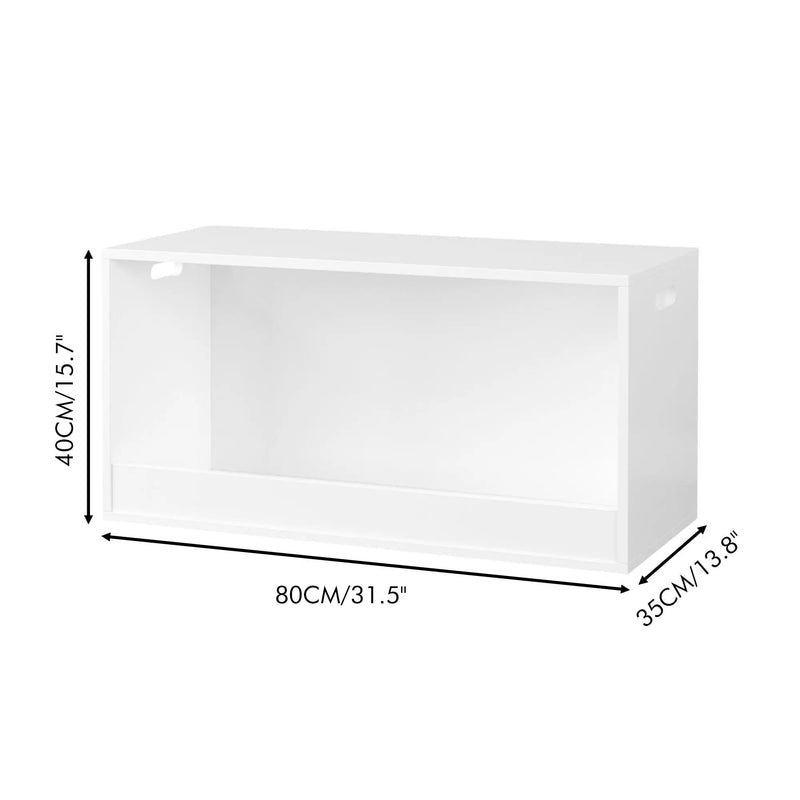 Open Toy Storage Box For Kids, Organizer Bin For Plush Toys, Books - White by HouseOfZazla