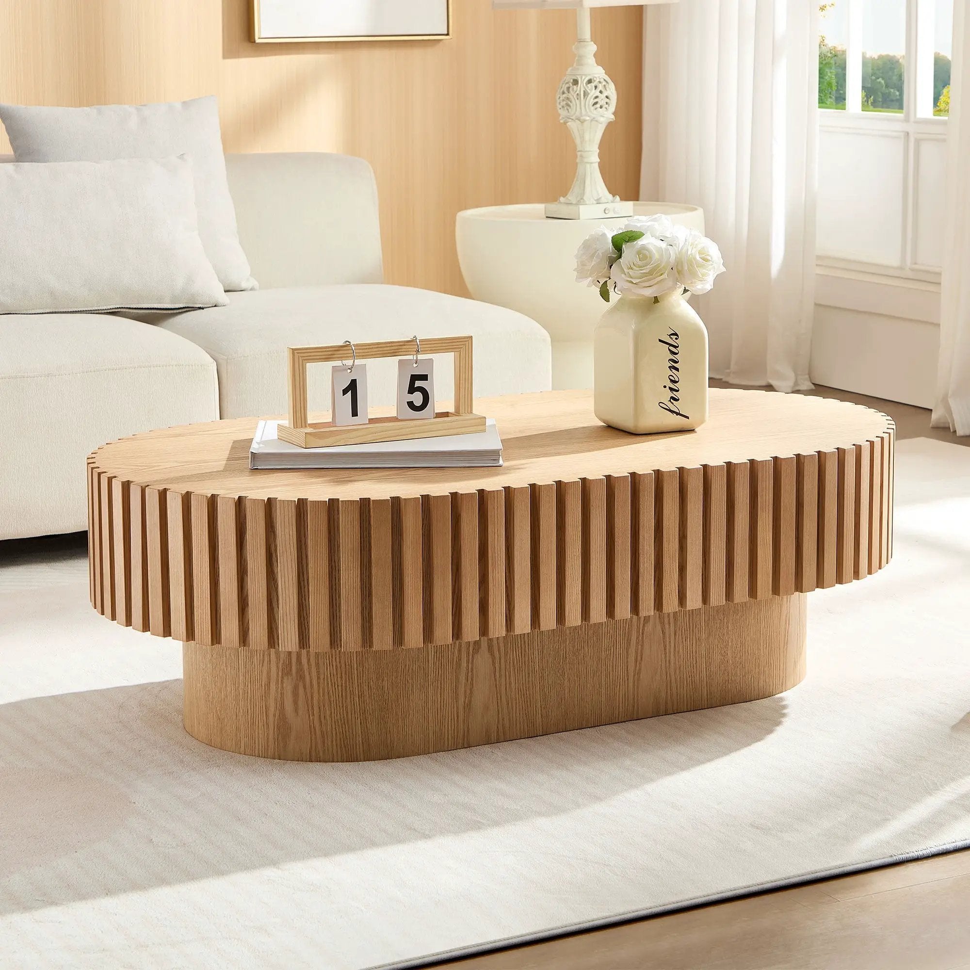 43.7 Inch Modern Handcrafted Drum Coffee Table by HouseOfZazla