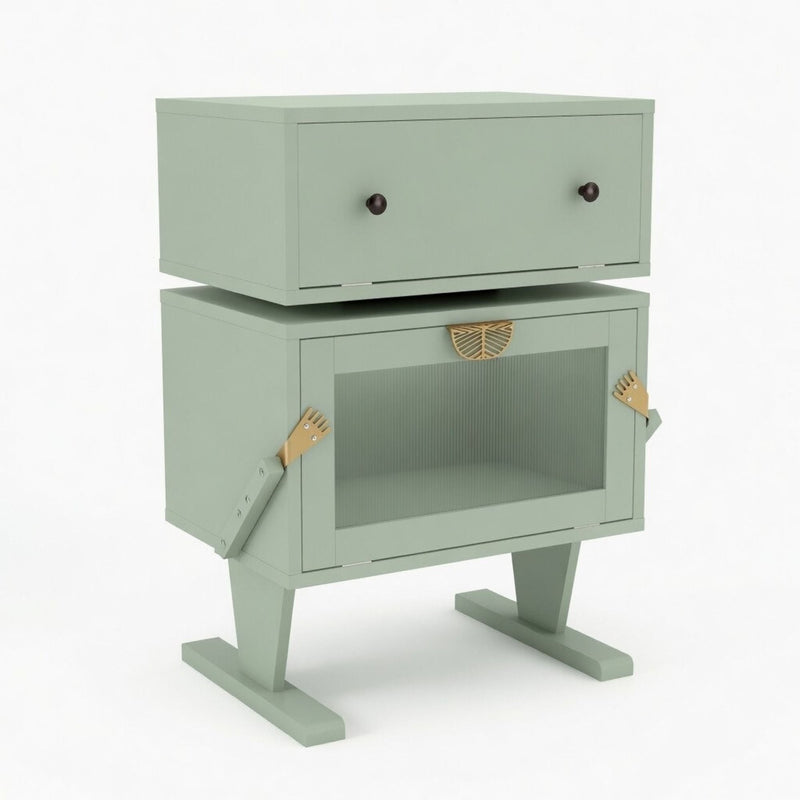 Robot LED Nightstand With 360° Rotating Drawer by HouseOfZazla
