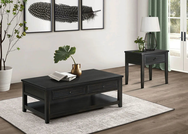 Concord 2-piece Coffee and End Table Set Distressed Java
