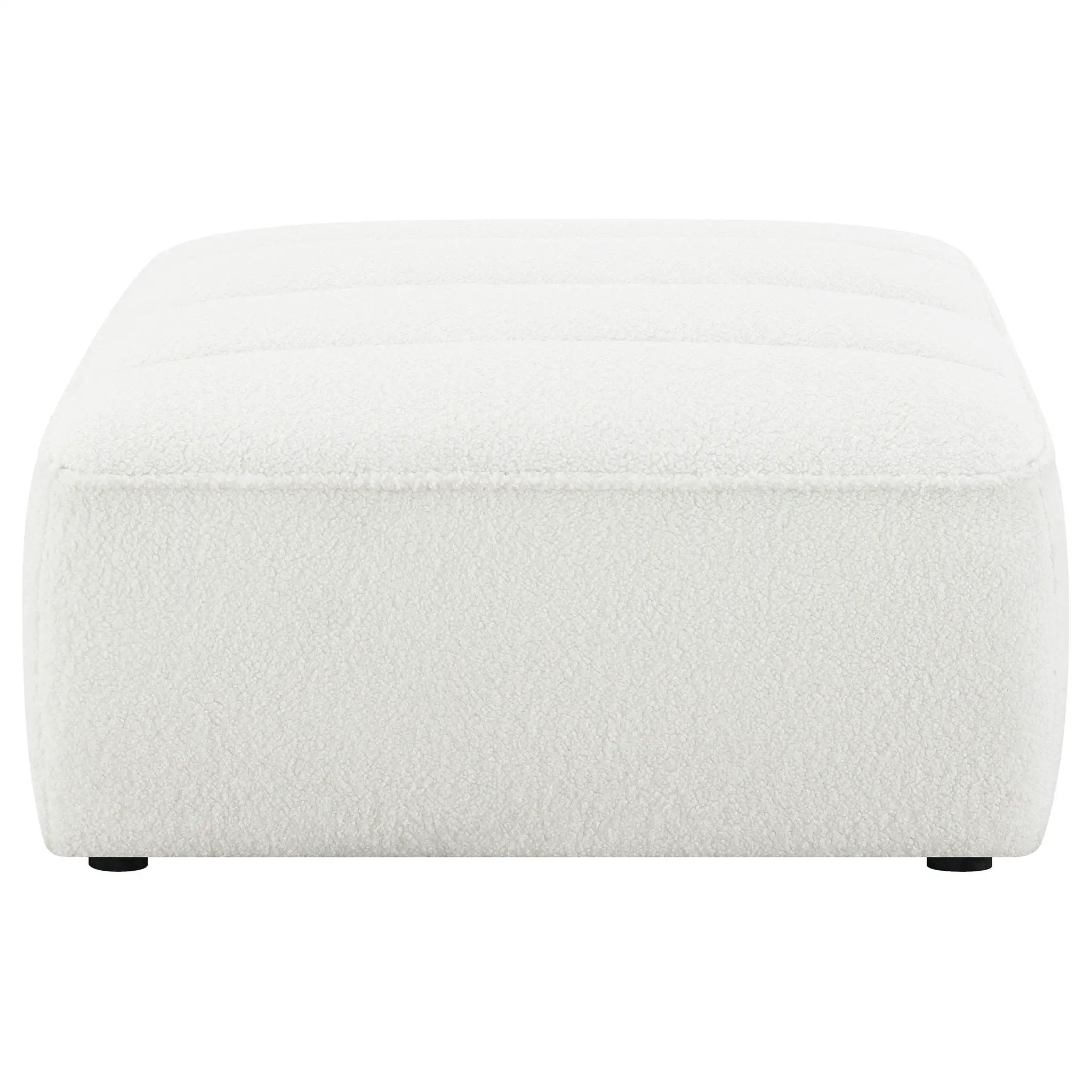 Sunny - Square Upholstered Ottoman - Ivory by HouseOfZazla
