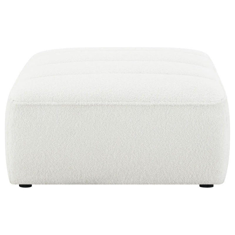 Sunny - Square Upholstered Ottoman - Ivory by HouseOfZazla
