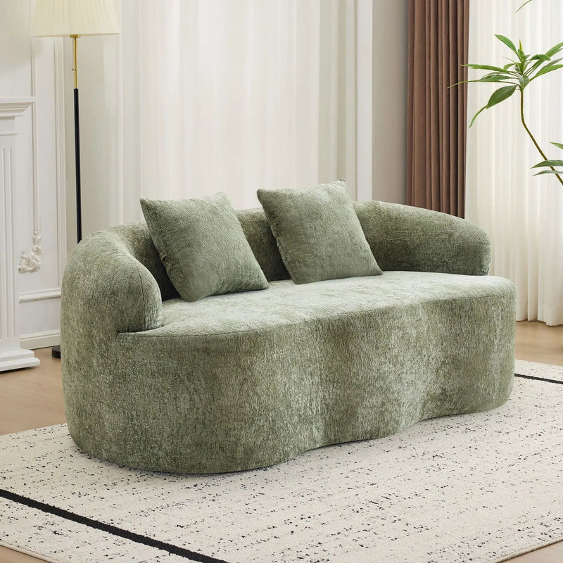 Curved Loveseat Sofa With Round Armrest by HouseOfZazla