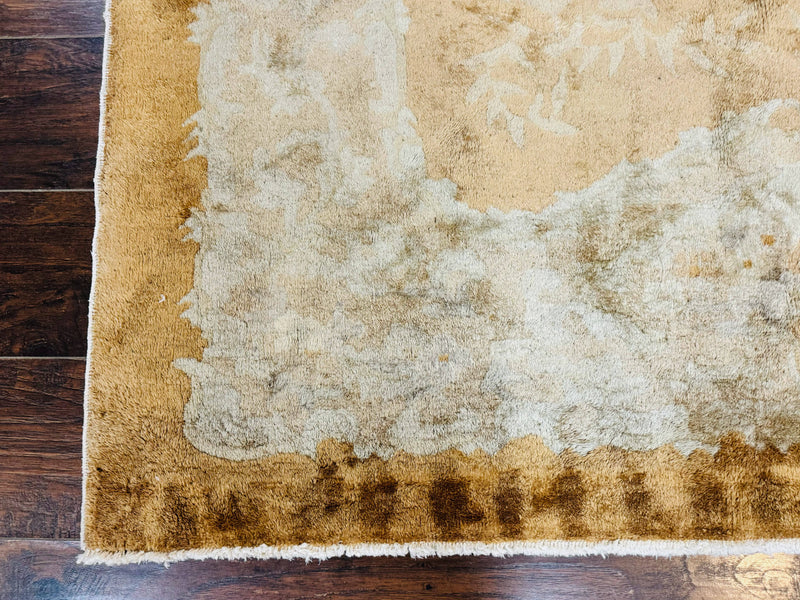 Chinese Peking Rug 5x7, Golden-Tan, Vintage Chinese Wool Carpet by Jewel Rugs