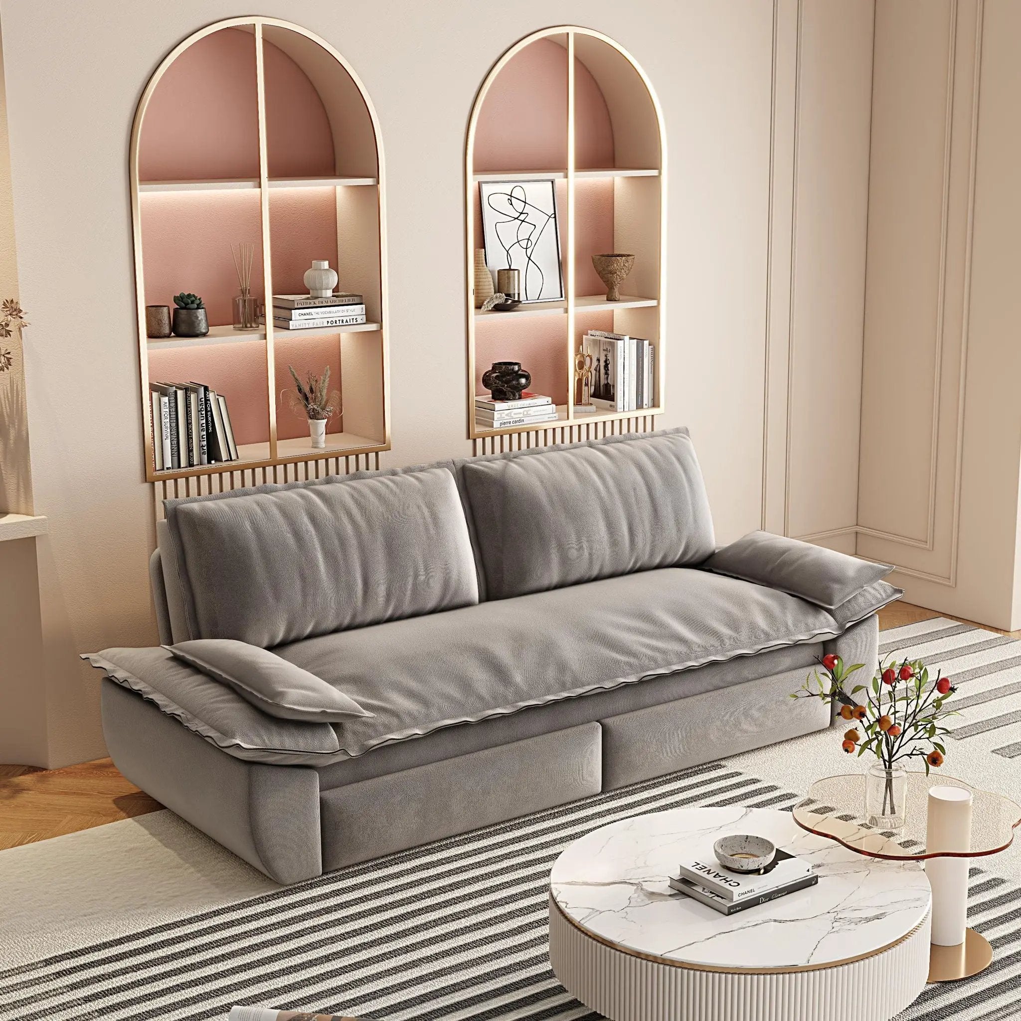 Queen Pull Out Sofa Bed, 3 In 1 Convertible Sleeper Sofa by HouseOfZazla