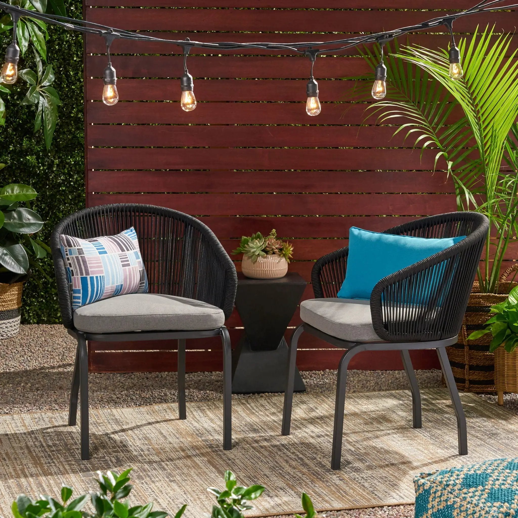 Outdoor Wicker Chair With Powder-Coated Iron Legs by HouseOfZazla