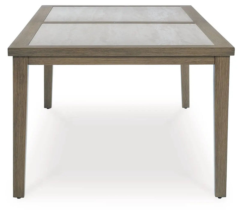 Rainier Ranch - Rectangle Dining Table With Umbrella Option - Brown / Beige by Unique Piece Furniture
