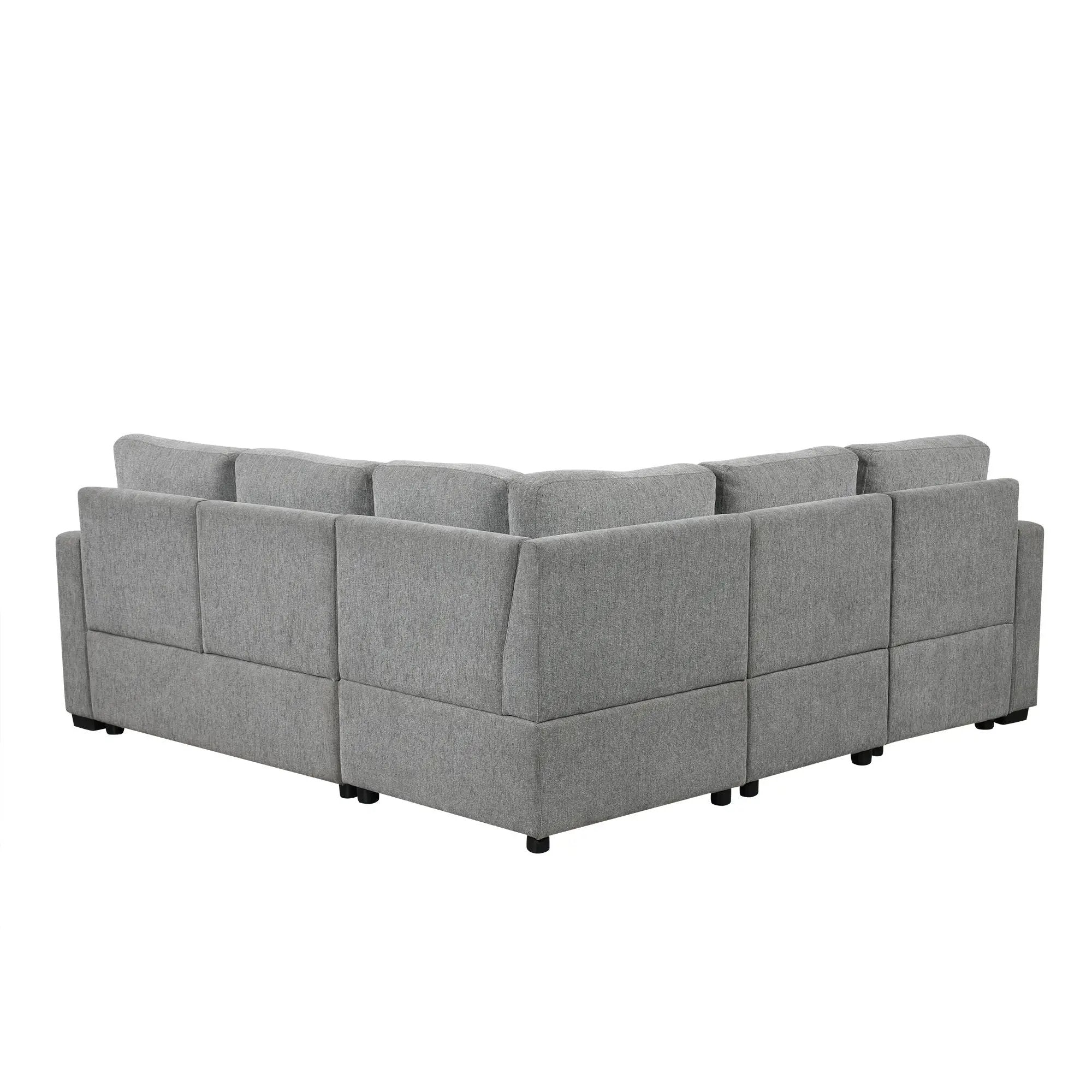 Sectional Sofa Convertible Pull-Out Sofa Bed With A Movable Storage Ottoman For Living Room by HouseOfZazla