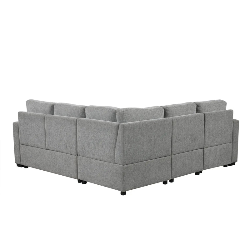 Sectional Sofa Convertible Pull-Out Sofa Bed With A Movable Storage Ottoman For Living Room by HouseOfZazla