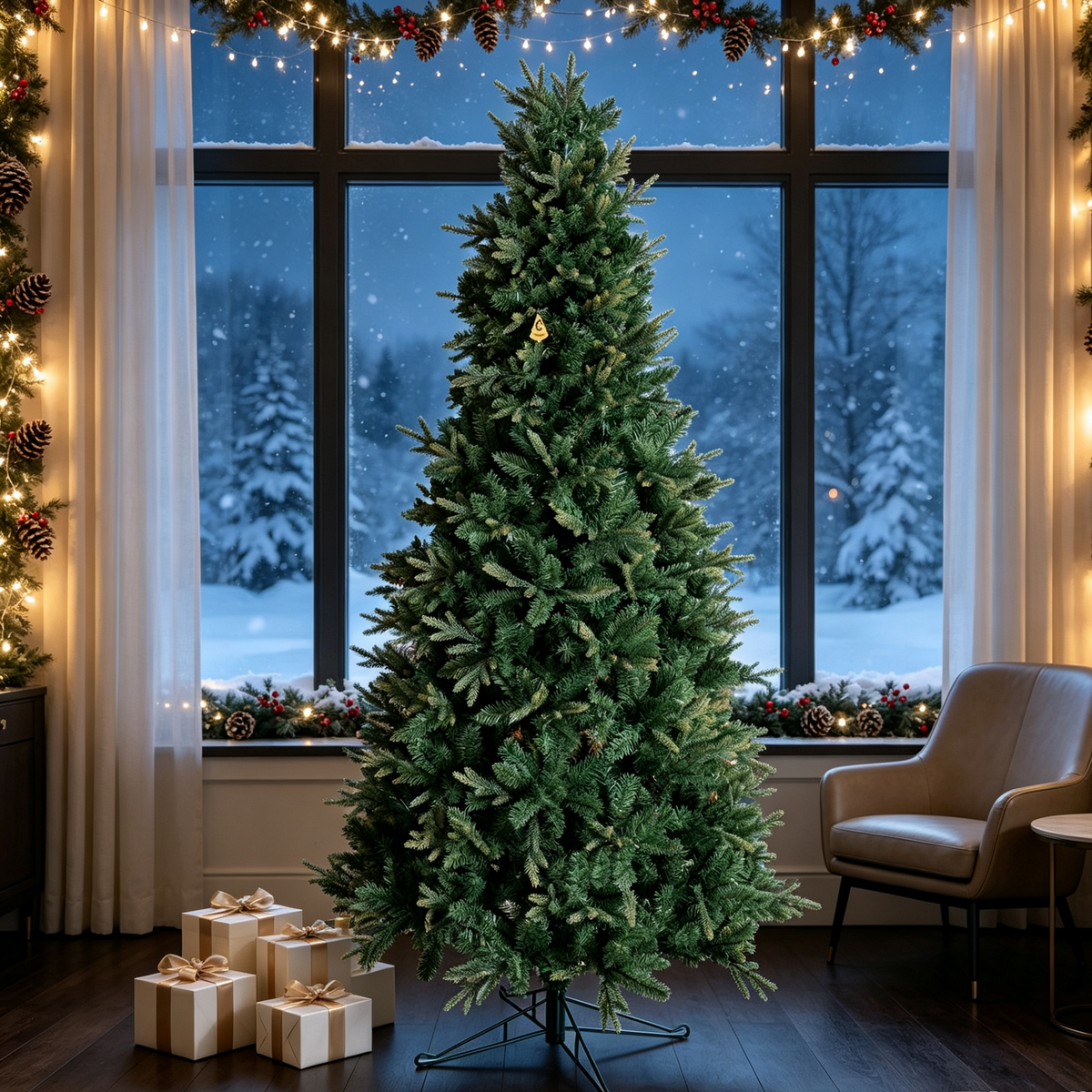 6.5 FT Slim Realistic PE/PVC Hybrid Christmas Tree by HouseOfZazla
