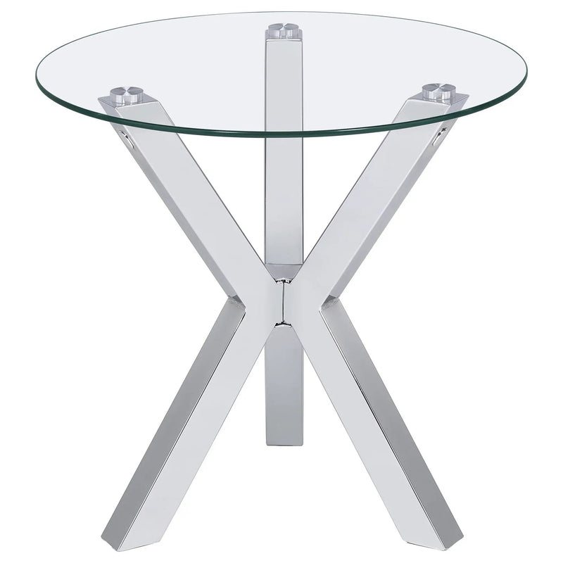 Kenzie 3-piece Round Coffee and End Table Set Chrome by Unique Piece Furniture