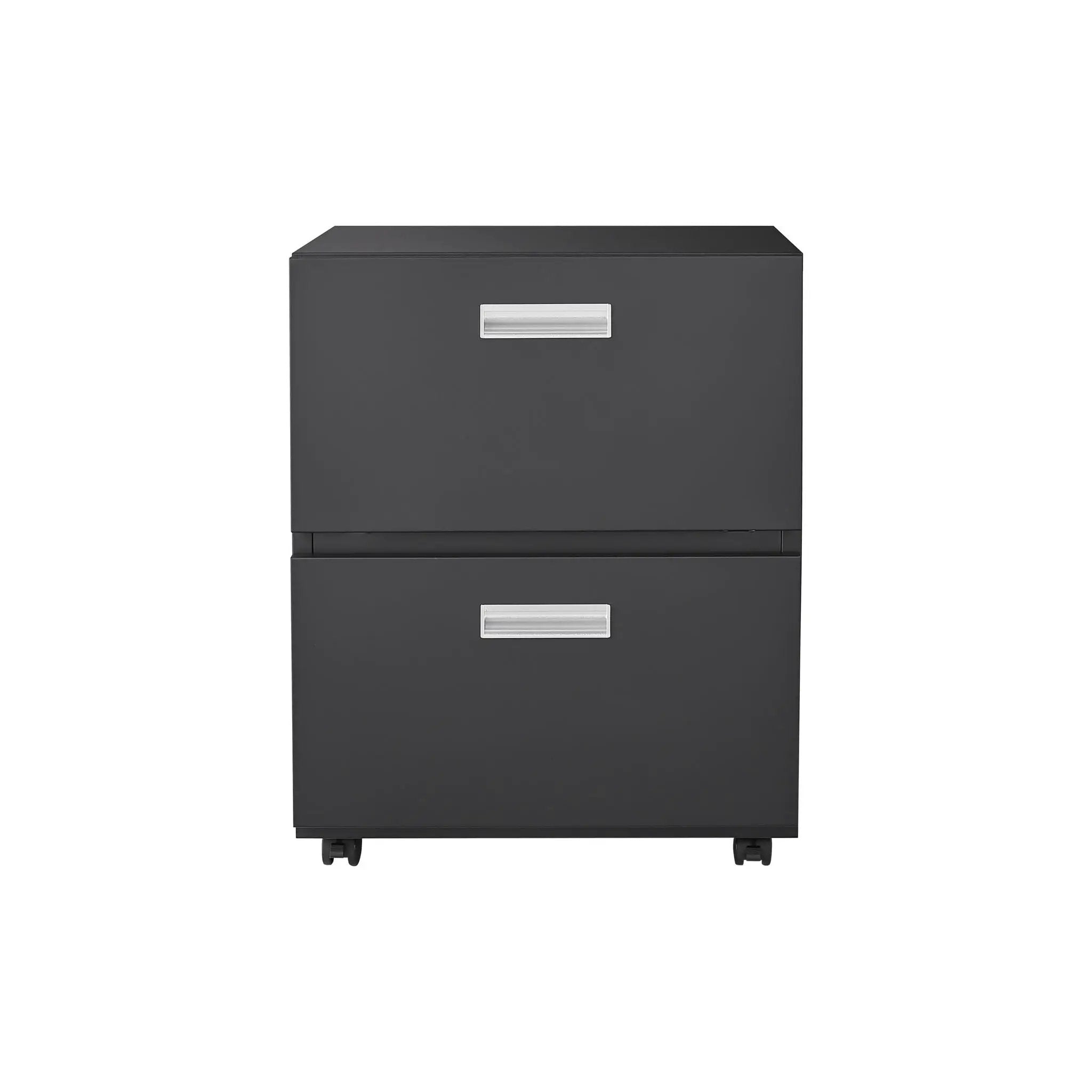 Office Furniture Copier Cabinet 2 Door Steel Copier Stand Mobile Pedestal File Printer Stand - Black by HouseOfZazla