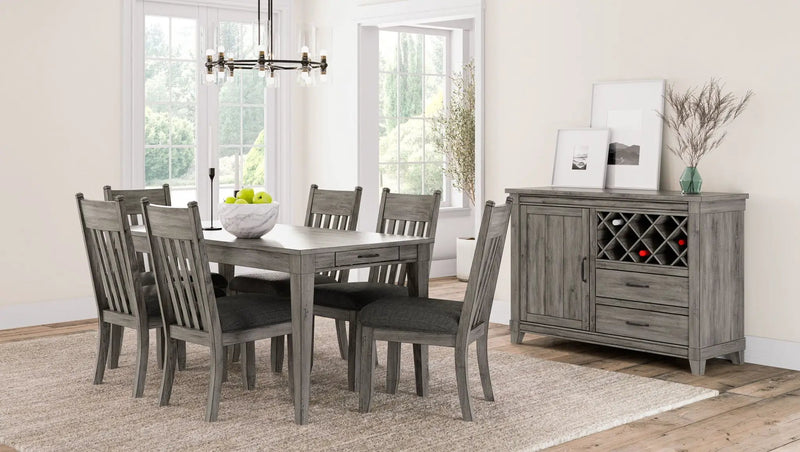 Rustic Dining Table 2 Storage Drawers And Leaf - Gray by Unique Piece Furniture