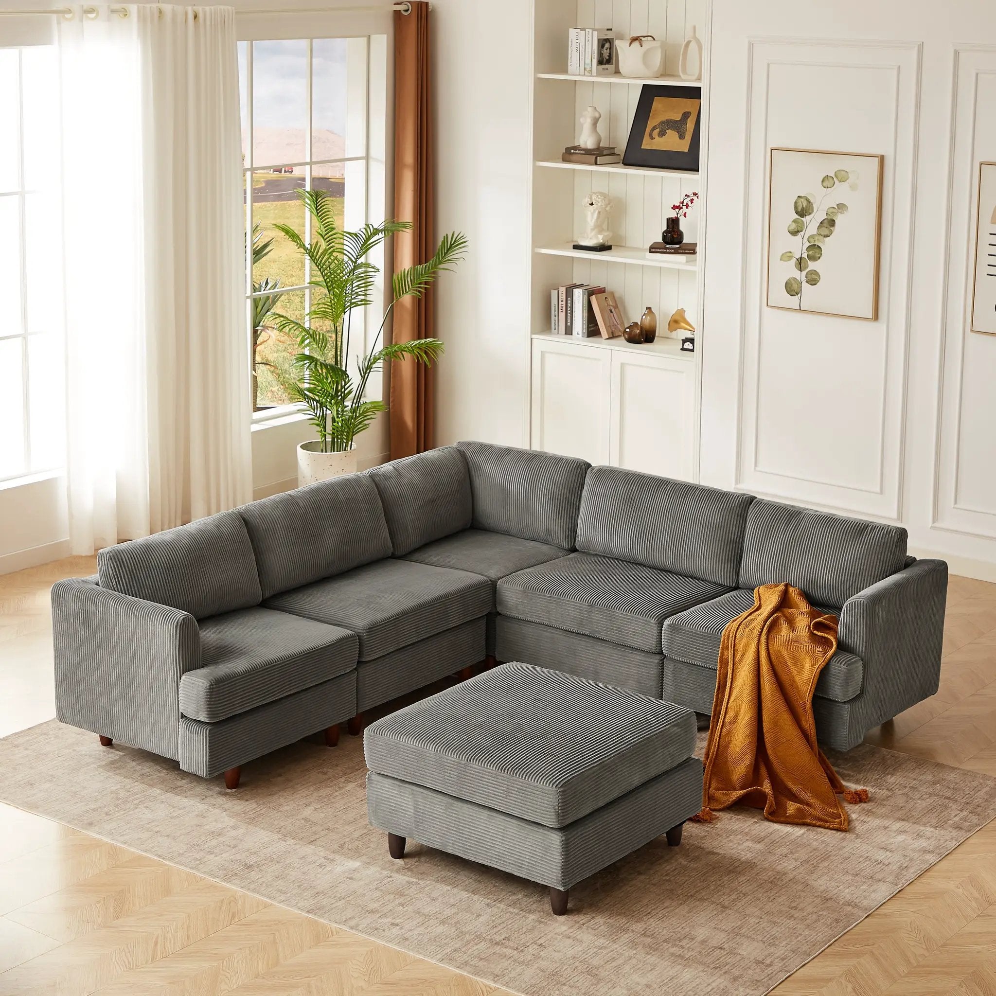 Modern Modular Sectional Couch, 6 Seaters Sleeper Sofa by HouseOfZazla
