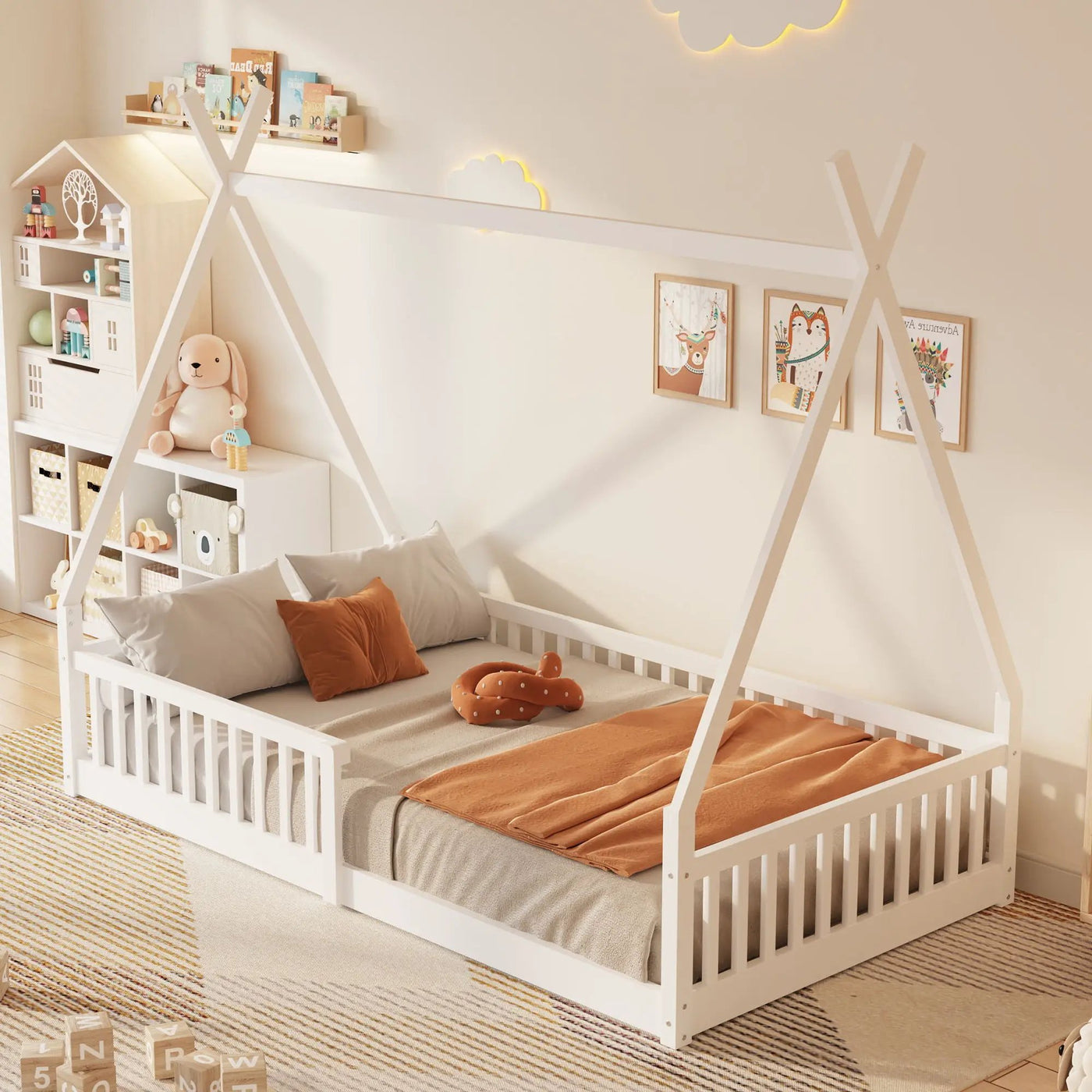 House Shaped Design Bed With Fence by Unique Piece Furniture