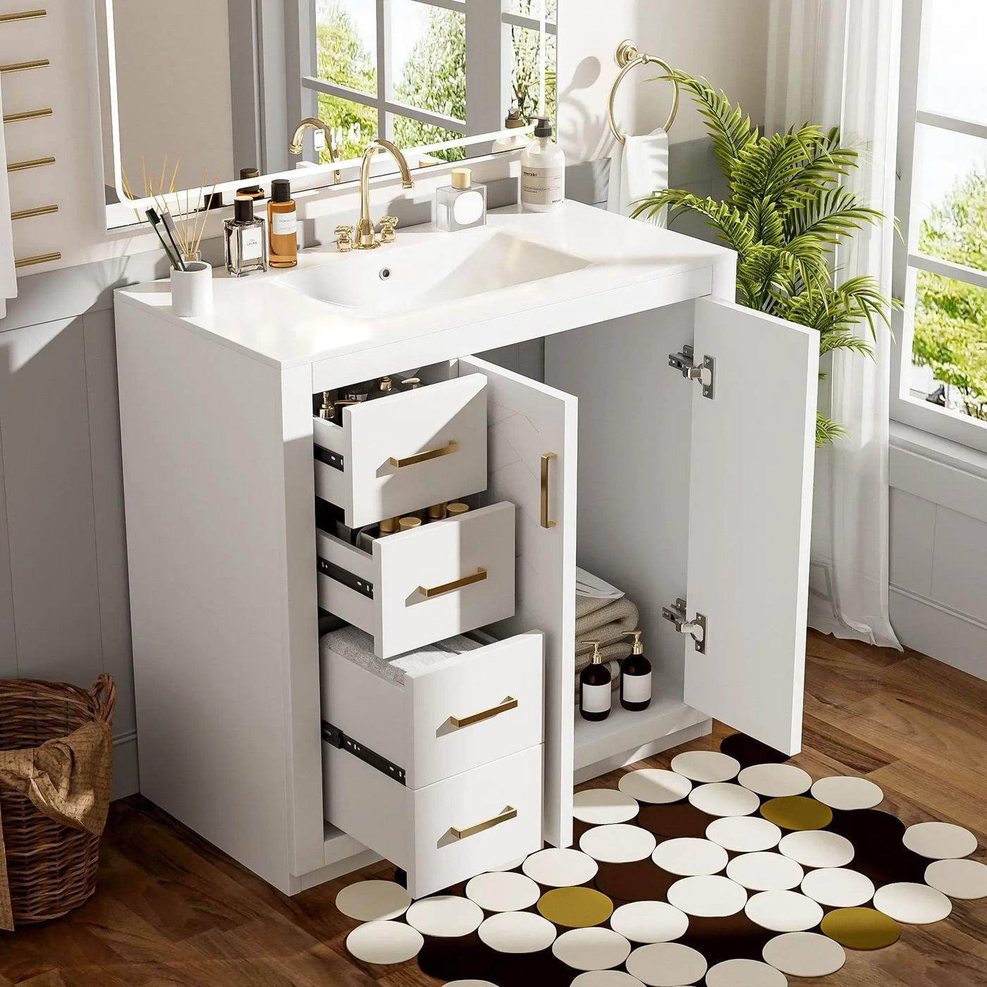 Bathroom Vanity With Sink Combo, Storage Cabinet, Freestanding Set With 3 Drawers & Soft Closing Doors by Unique Piece Furniture