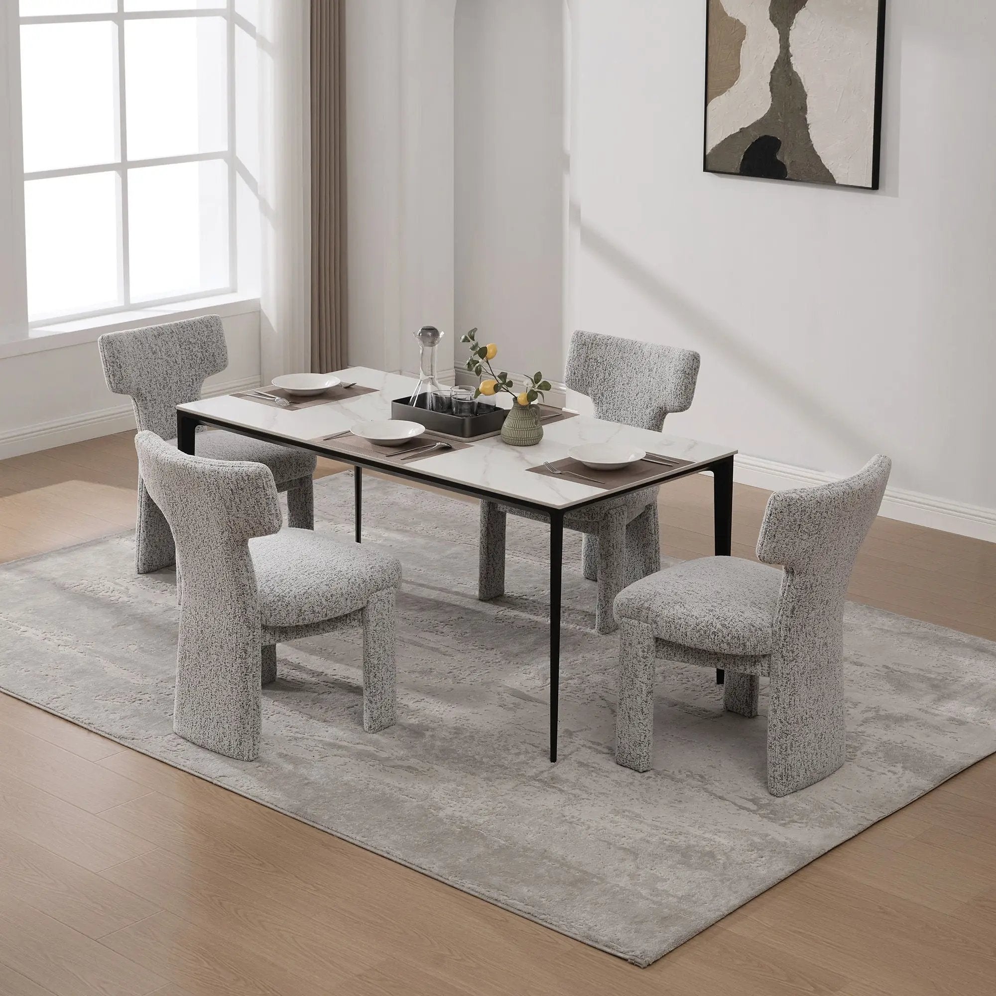 Armless Curved Back Accent Chairs