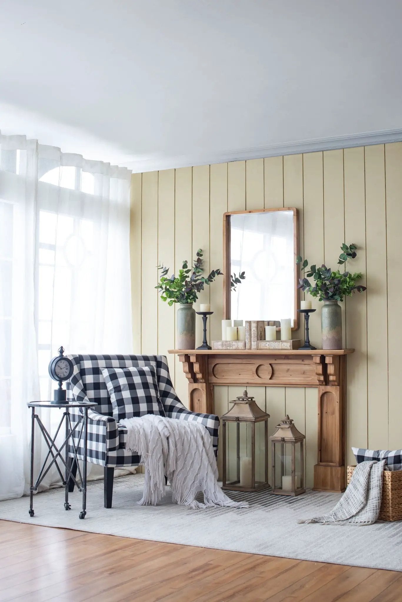 Rectangle Wood Mirror, Farmhouse Wall Decor For Living Room Bedroom Entryway - Brown by Unique Piece Furniture