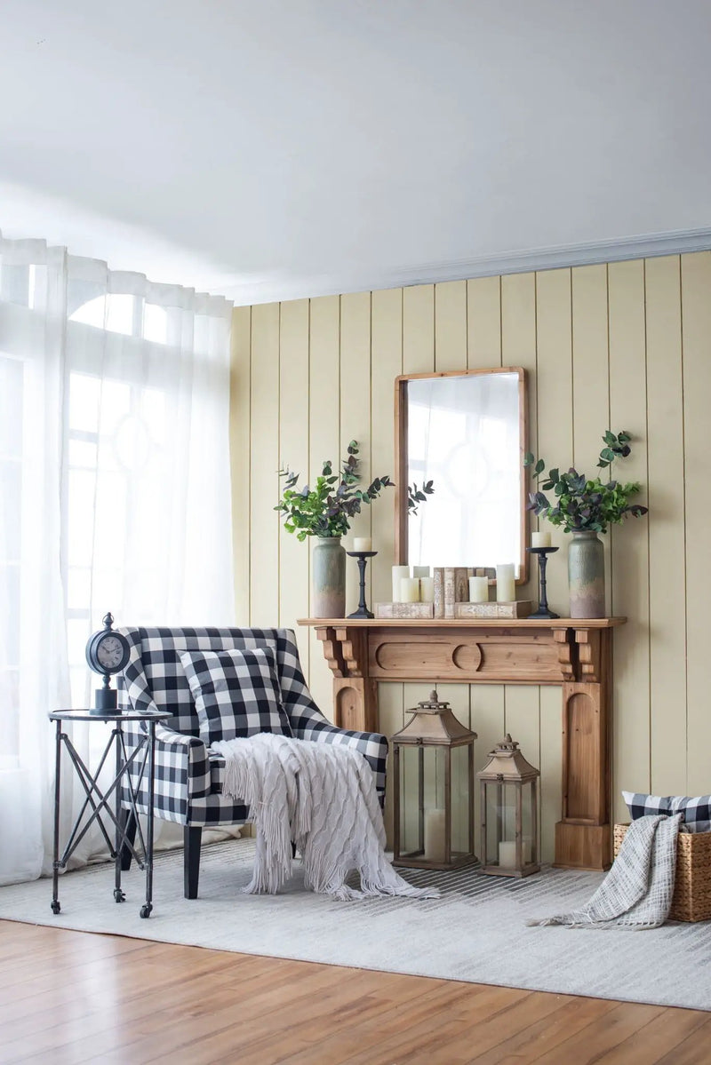 Rectangle Wood Mirror, Farmhouse Wall Decor For Living Room Bedroom Entryway - Brown by Unique Piece Furniture