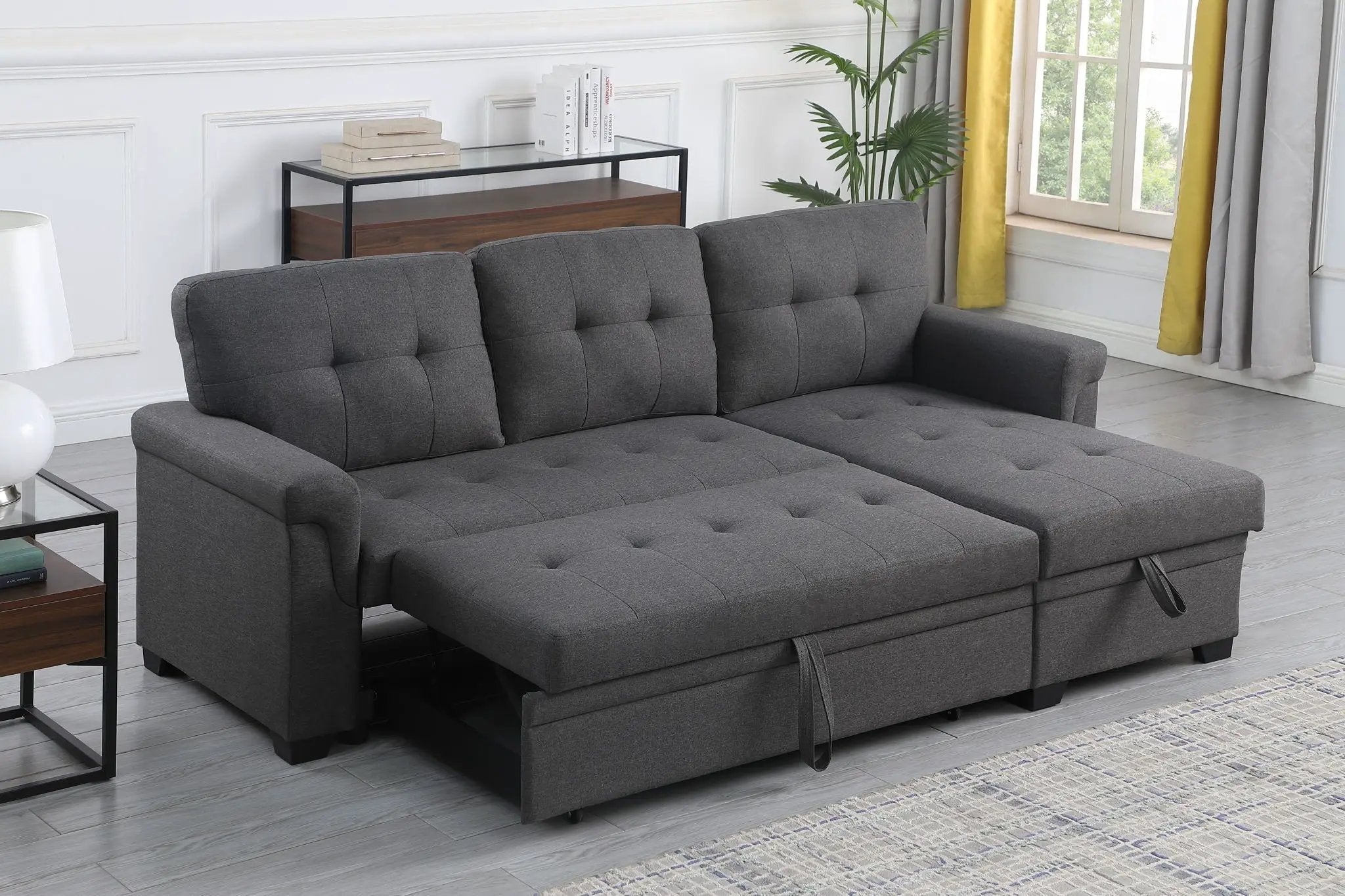 Lucca - Reversible Sleeper Sectional Sofa With Storage Chaise by Unique Piece Furniture