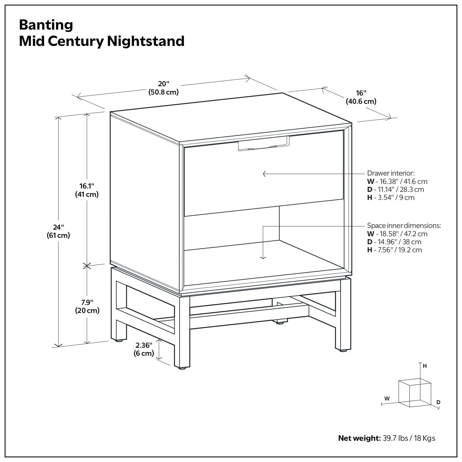 Banting - Nightstand - Walnut Brown by HouseOfZazla