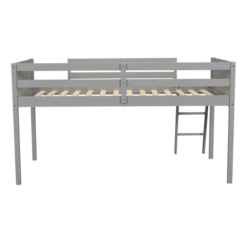 Low Loft Bed With Adjustable Ladder