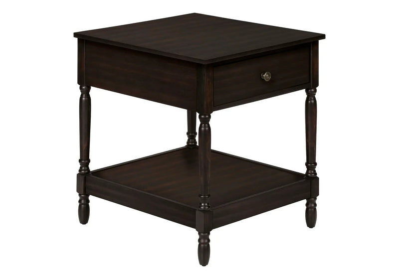 Accent Table, 2 Tier, Square, Traditional - Walnut by HouseOfZazla