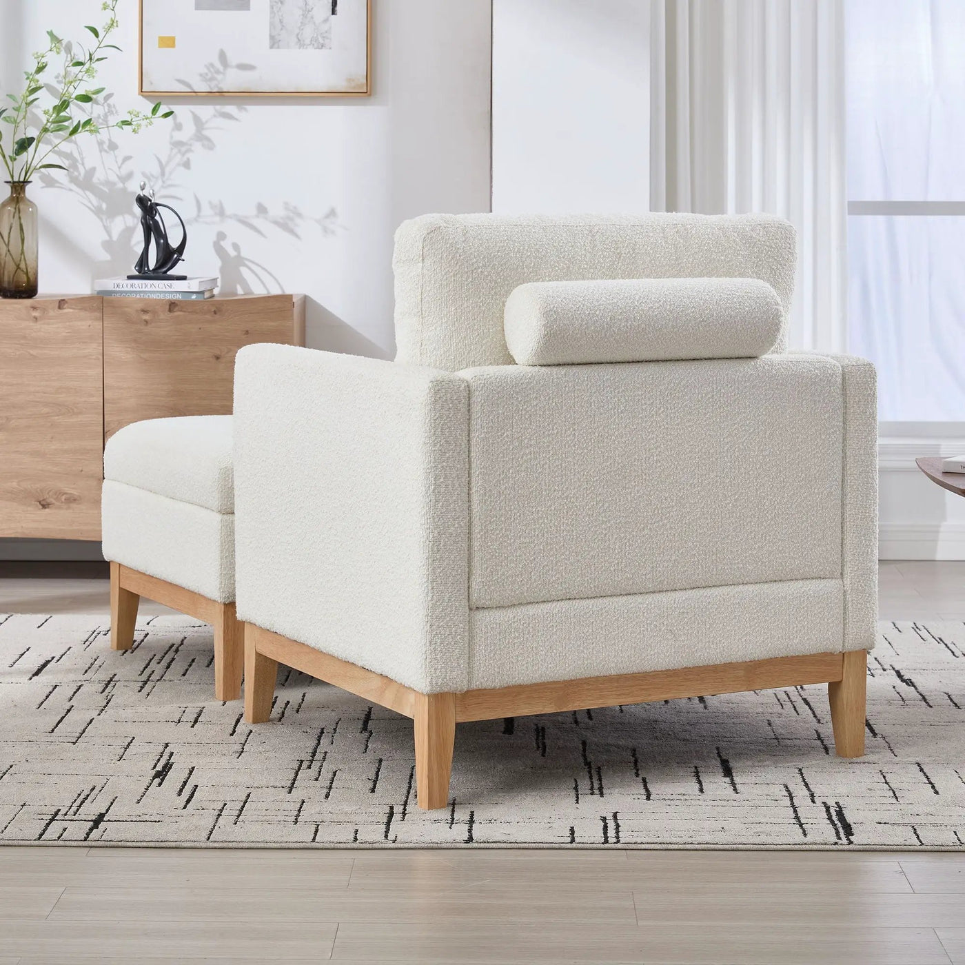 Oversized 360 Degree Swivel Barrel Accent Chair And Ottoman Set With Storage by HouseOfZazla