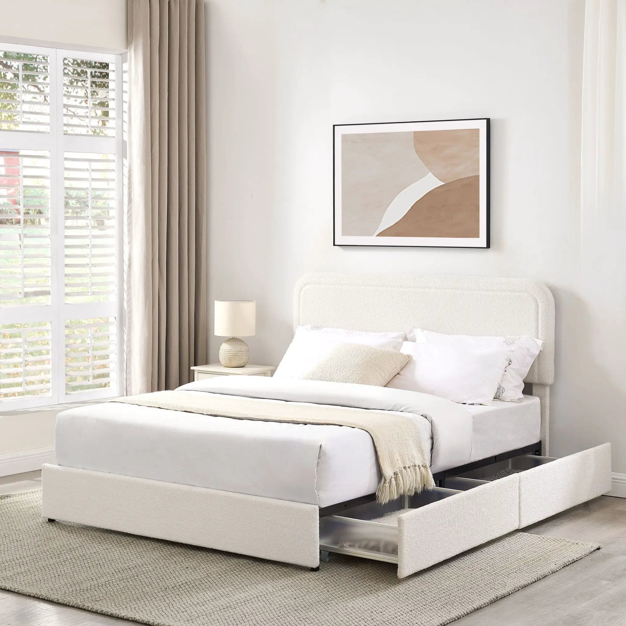 Liv - Patented With Drawers Upholstered Storage Platform Bed by Unique Piece Furniture