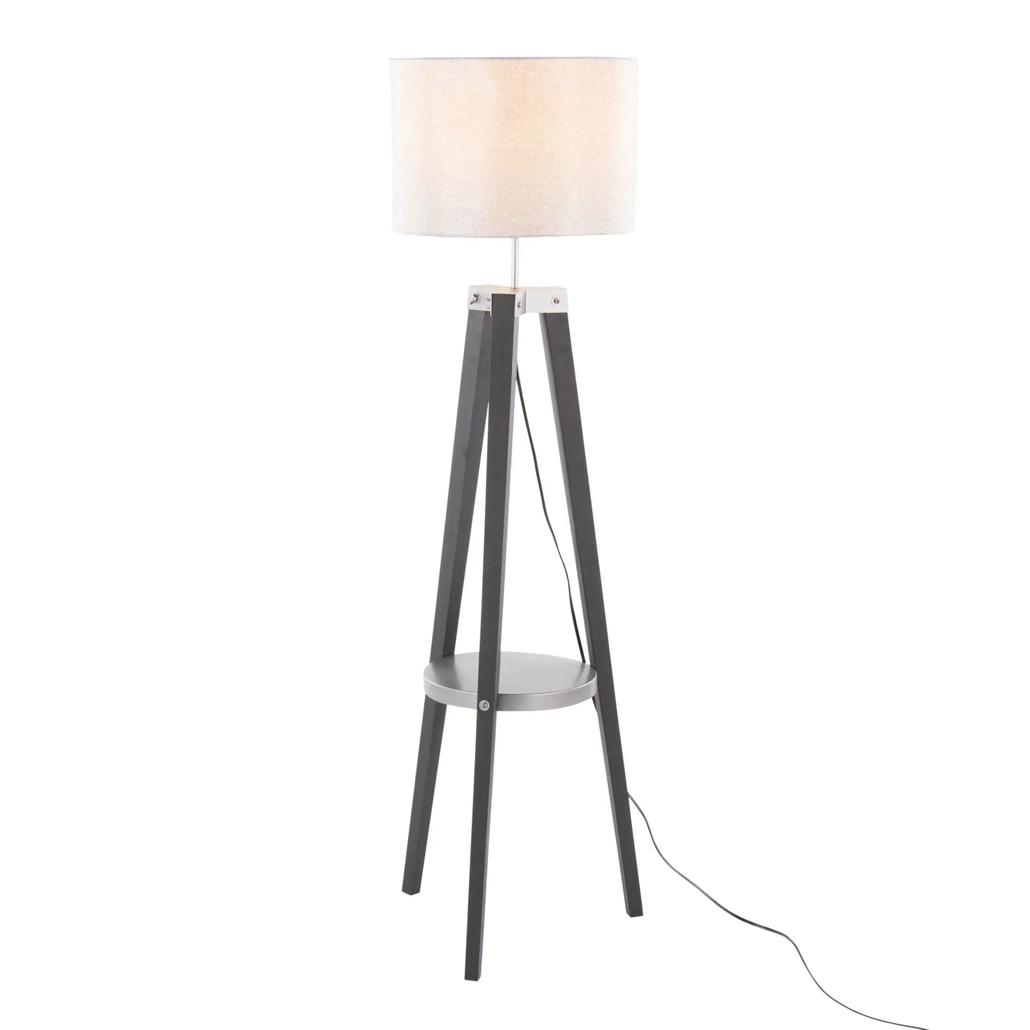 Compass - Mid Century Modern Floor Lamp With Shelf by HouseOfZazla
