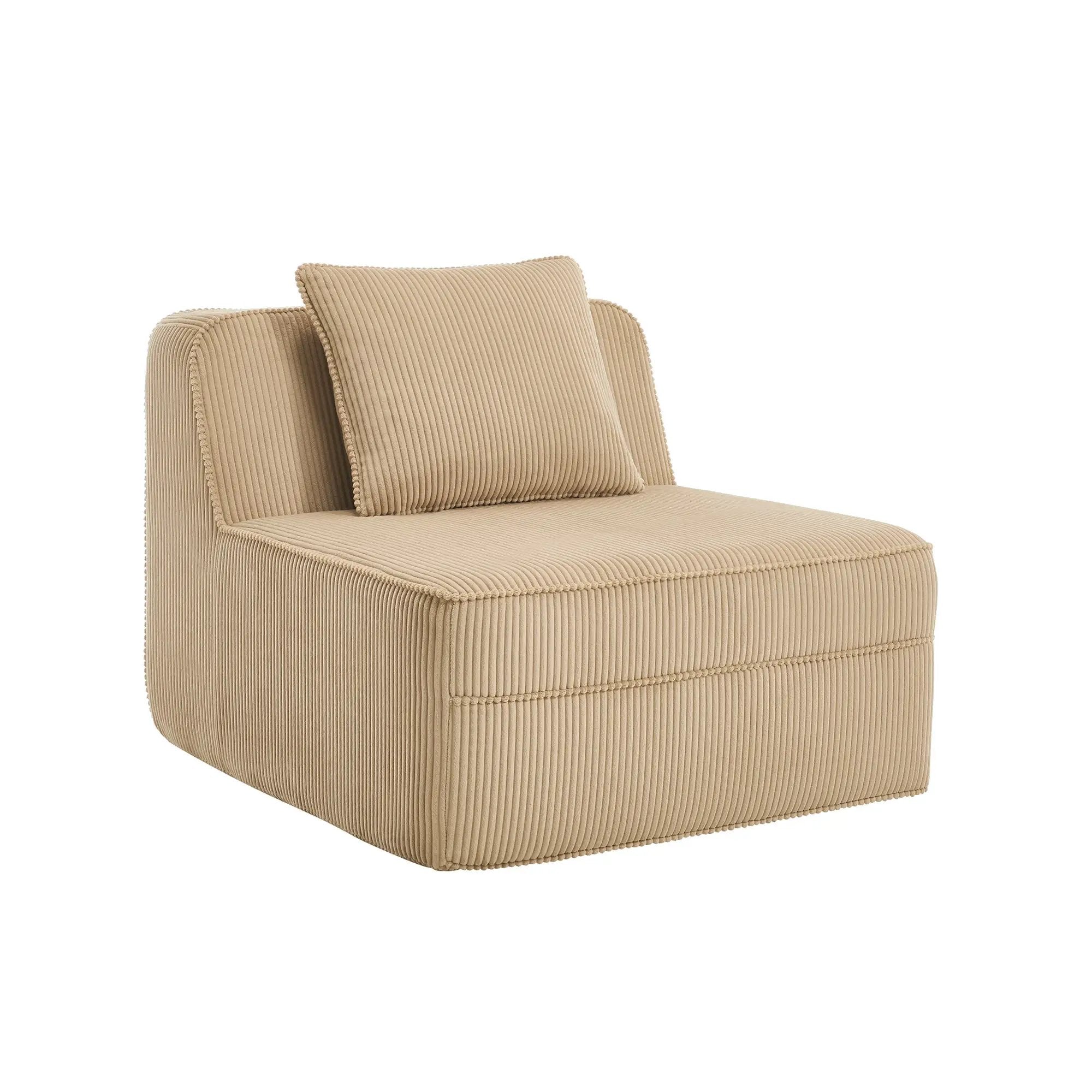 Armless Sofa With Pillow Corduroy - Camel by HouseOfZazla