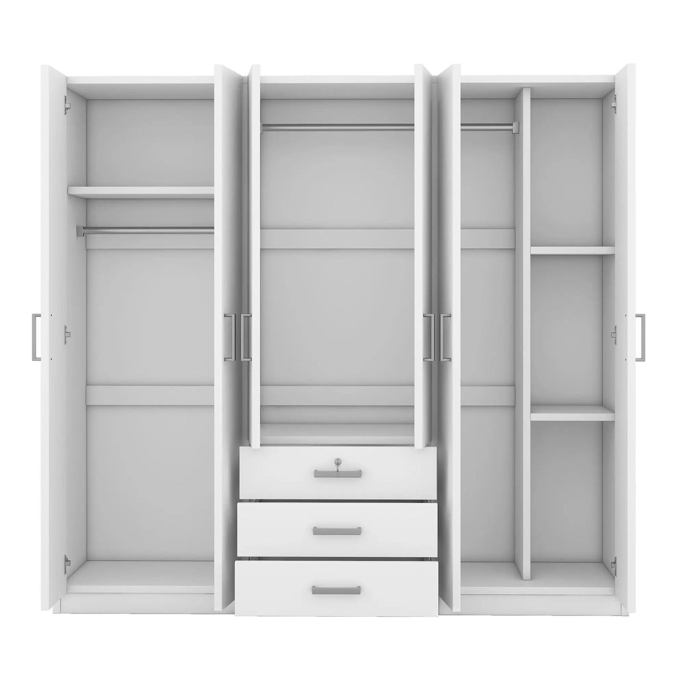 6 Doors Wardrobe Storage For Bedroom, With Big Drawers by Unique Piece Furniture