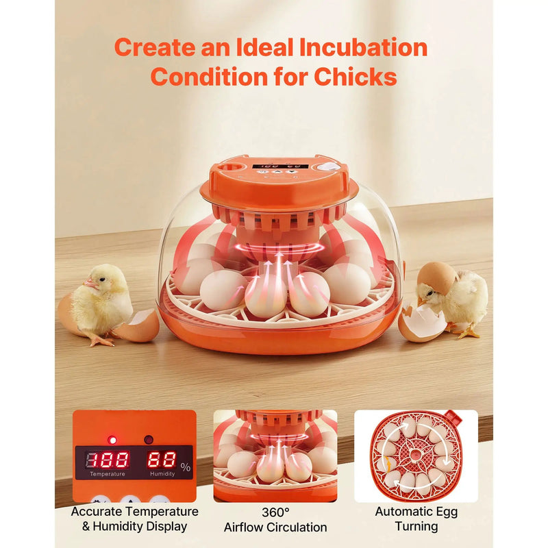 12 Egg Incubator with Automatic Egg Turner and LED Candler by HouseOfZazla