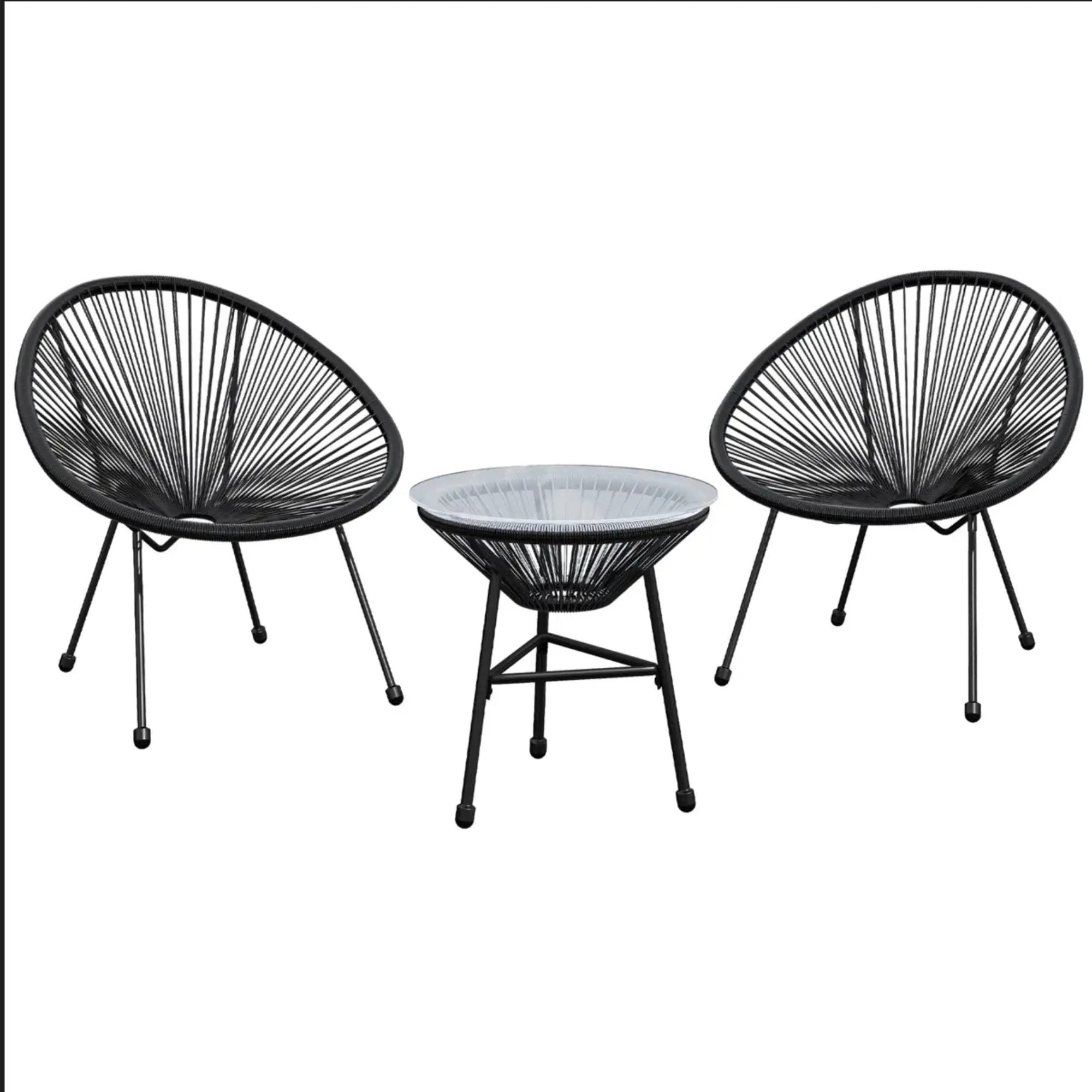 Acapulco Style 3 Piece Patio Bistro Set With Chairs by HouseOfZazla