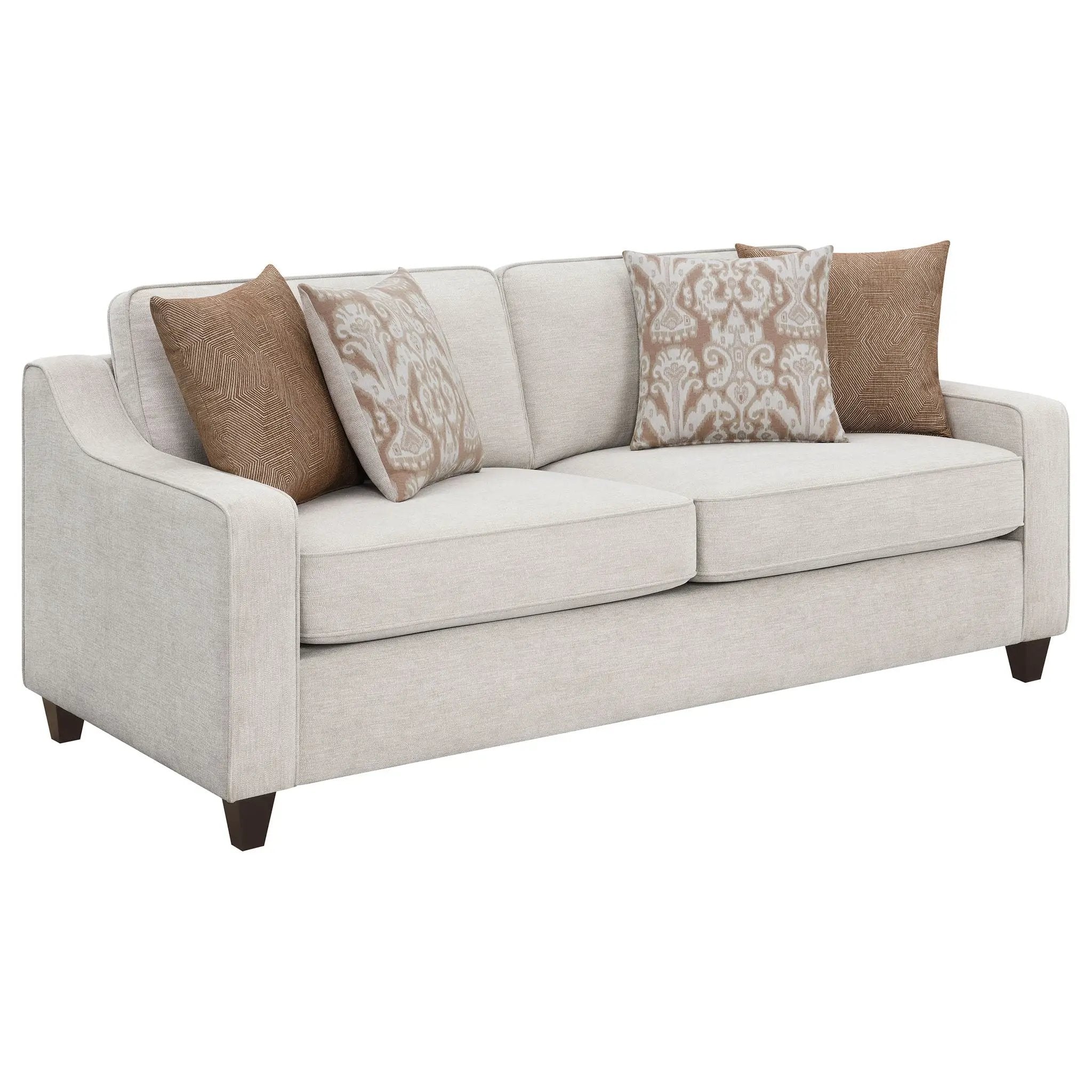 Mahaffey - 2 Piece Track Arm Living Room Set - Beige by HouseOfZazla