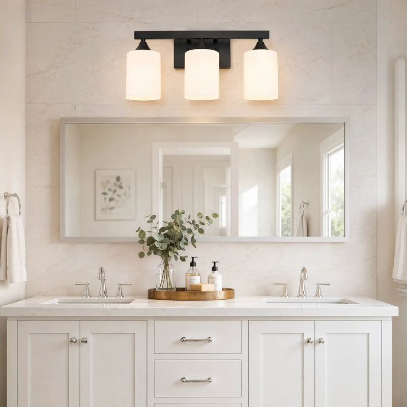 3-Light Matte Black Bathroom Vanity Light by HouseOfZazla