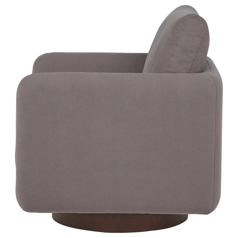 Iris Fabric Upholstered Swivel Accent Chair Stone by Unique Piece Furniture