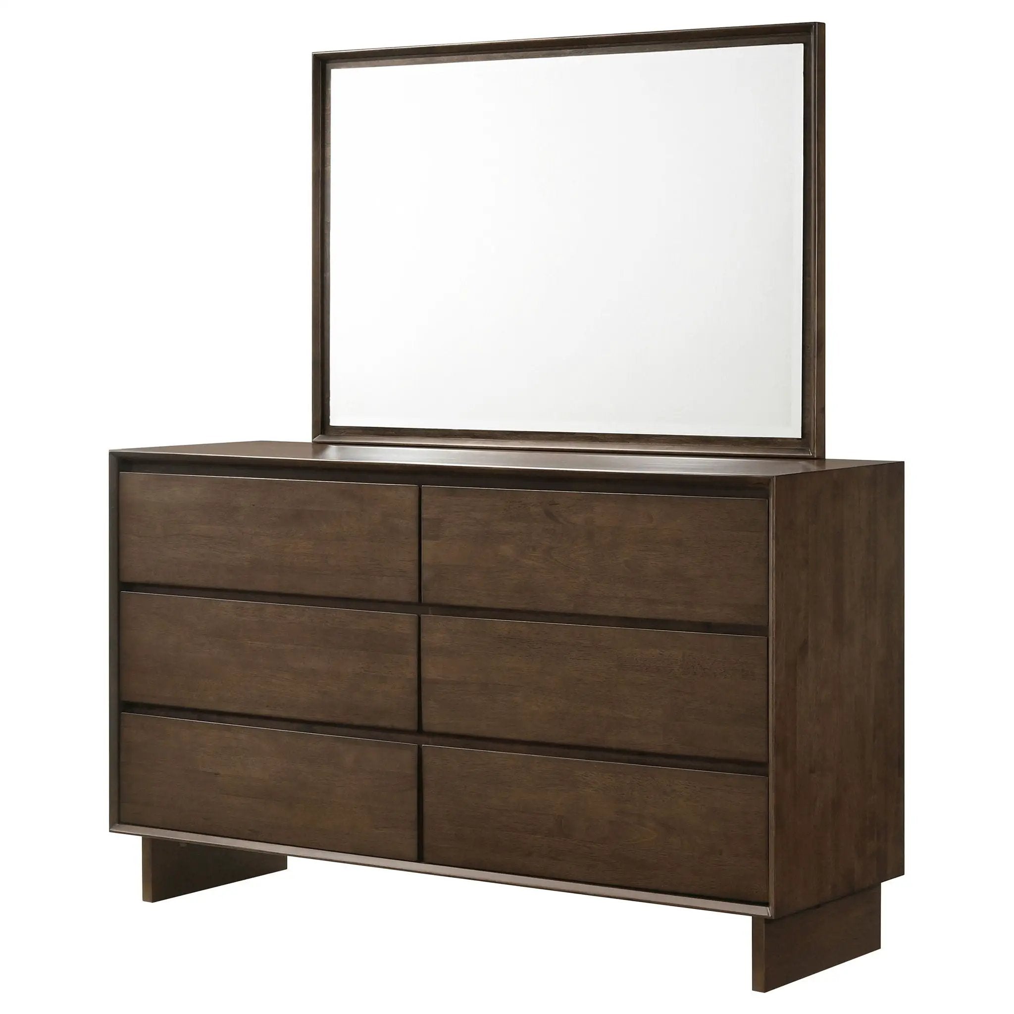 Glenwood 6-drawer Dresser and Mirror Warm Brown by Unique Piece Furniture