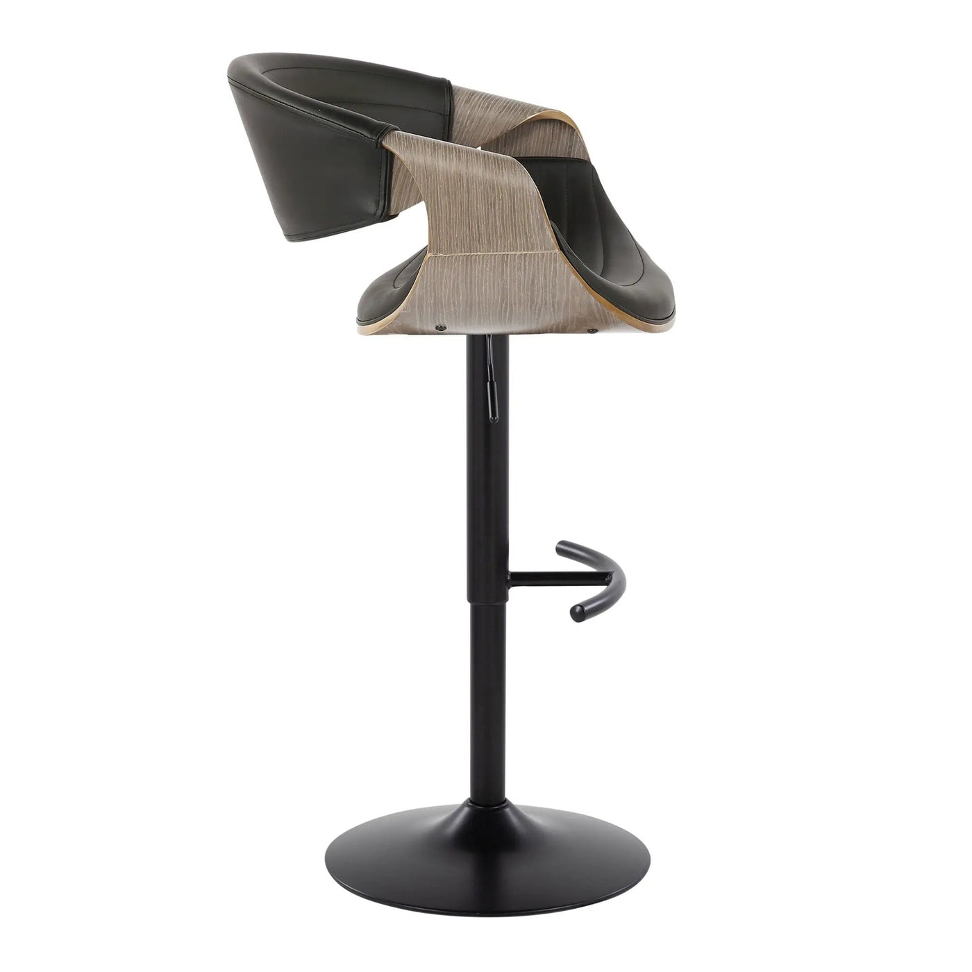 Symphony - Mid Century Modern Adjustable Barstool With Swivel With Rounded T Footrest (Set of 2) by HouseOfZazla