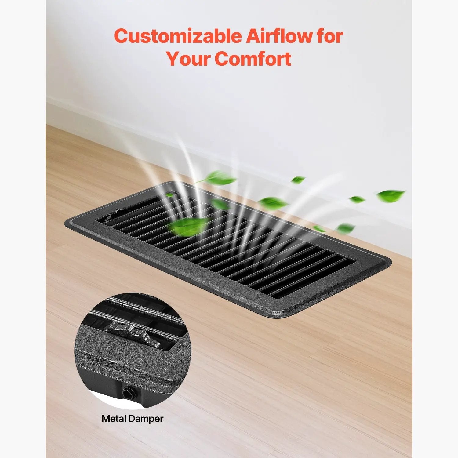 Floor Registers 4 x 10 Inch 12-Pack Iron Floor Vents for HVAC Vent Grilles by HouseOfZazla