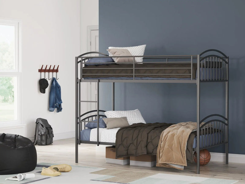 Lanceburg - Twin/Twin Bunk Bed With Ladder - Gray by Unique Piece Furniture